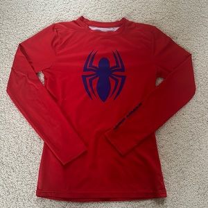 Under armour dri-fit Spider-Man long sleeve, youth large